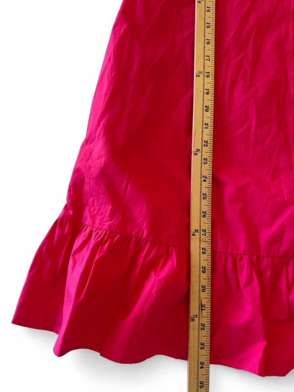 Sugarlips NWT Hot Pink Cotton Puff Sleeve Button Front Ruffle Mini Dress L - Picture 8 of 8